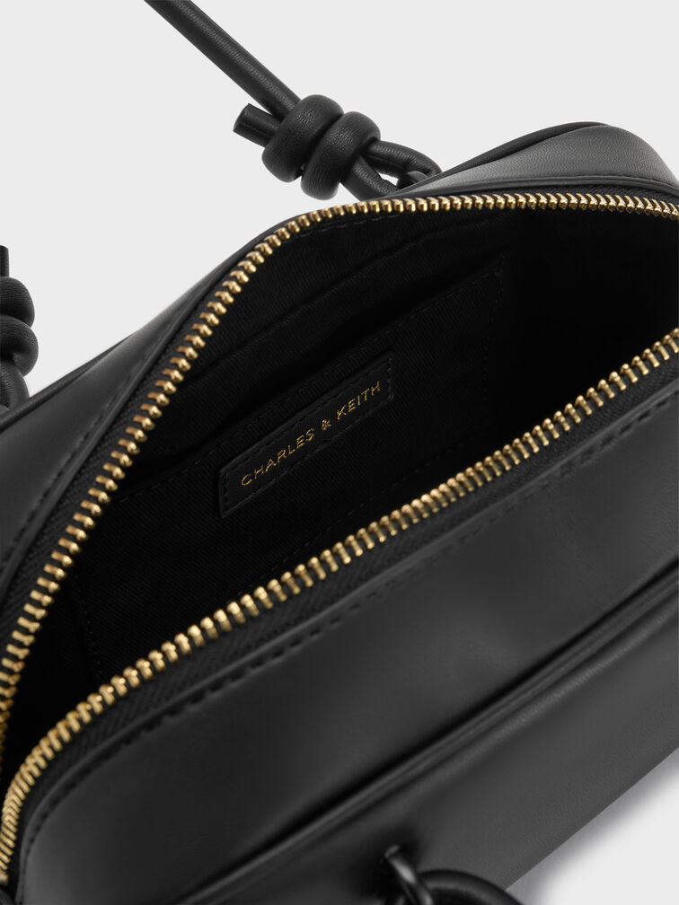 Sammie Knotted-Handle Elongated Bag, Black, hi-res