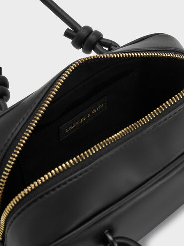 Tas Elongated Knotted-Handle Sammie, Black, hi-res