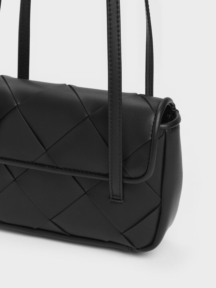 Tas Bahu Meribel Woven, Black, hi-res