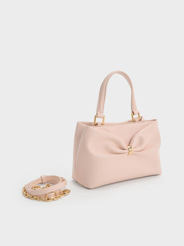 Tas Top Handle Ruched Halsey, Soft Pink, hi-res