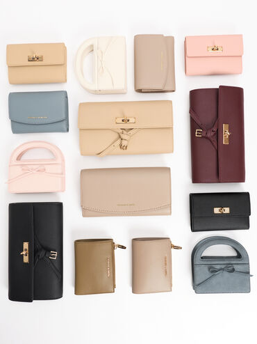 Dompet Long Curved Flap Briony, Taupe, hi-res