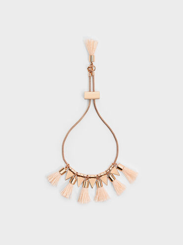 Orelia Tassel Bracelet, Soft Pink, hi-res