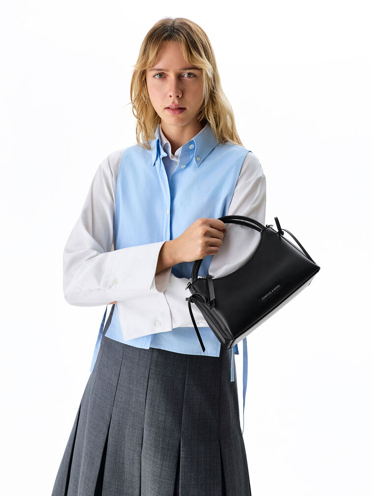 Tas Top Handle Bow Hazel, Noir, hi-res