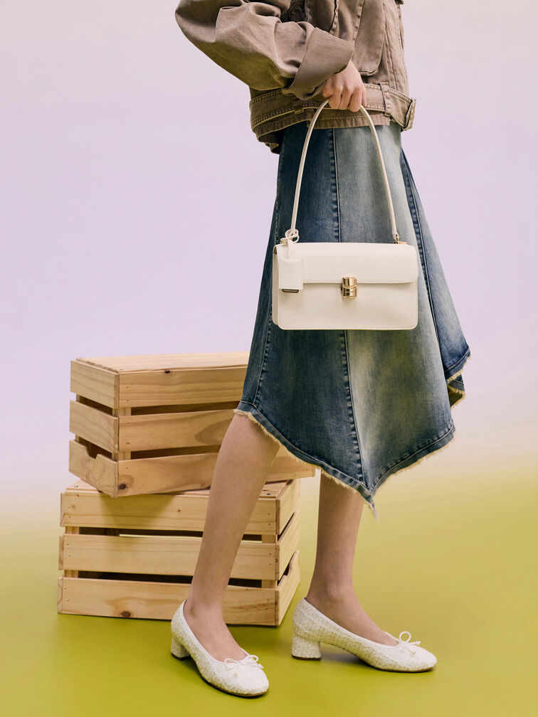 Tas Bahu Rope-Chain Acelynn, Cream, hi-res