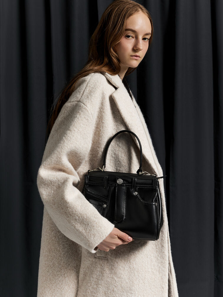 Tas Top Handle Jeans Arita, Noir, hi-res