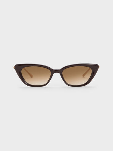 Kacamata Cat-Eye Adalyn, Espresso Brown, hi-res