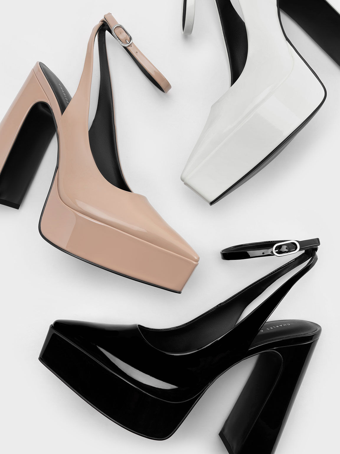 Black Guinevere Patent Platform Pumps CHARLES KEITH ID
