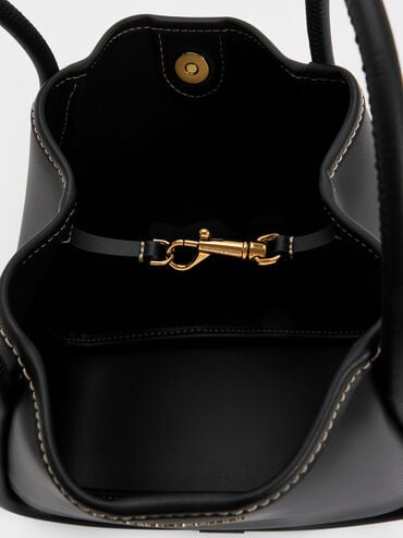 Mini Lyla Tubular Tote Bag, Black, hi-res