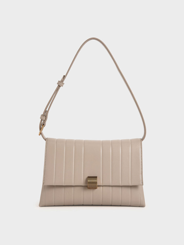 Panelled Crossbody Bag, Taupe, hi-res