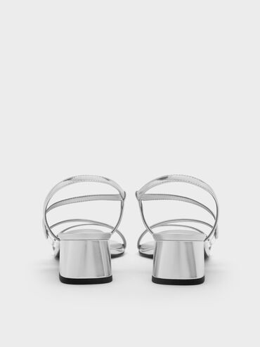 Sandal Slingbacl Wavy Metallic Arden, Silver, hi-res