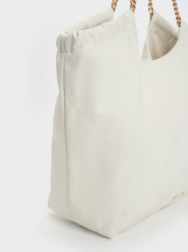 Tas Tote Bag Braided Handle, White, hi-res