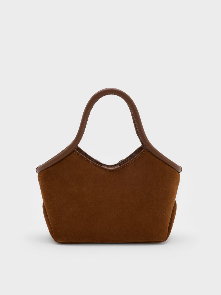 Hazel Bow Tubular Top Handle Bag, Pecan Brown, hi-res