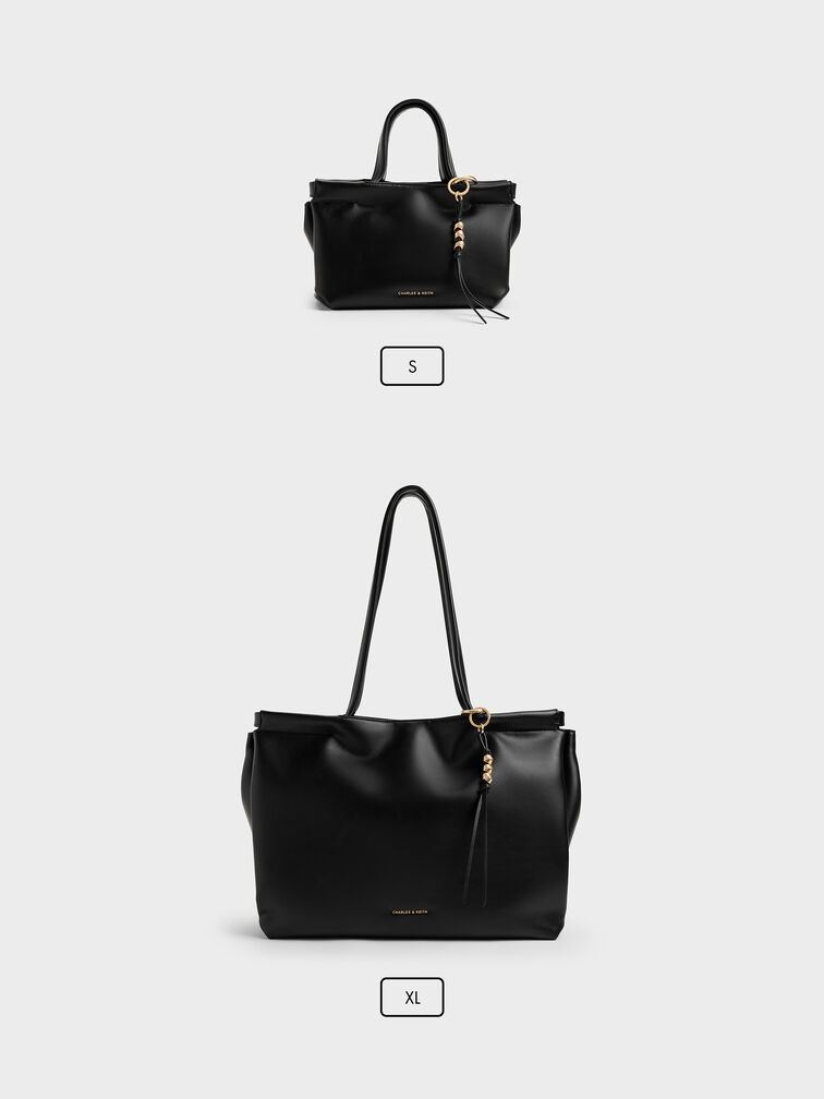 Tas Tote Tassel Zephyr Mini, Black, hi-res