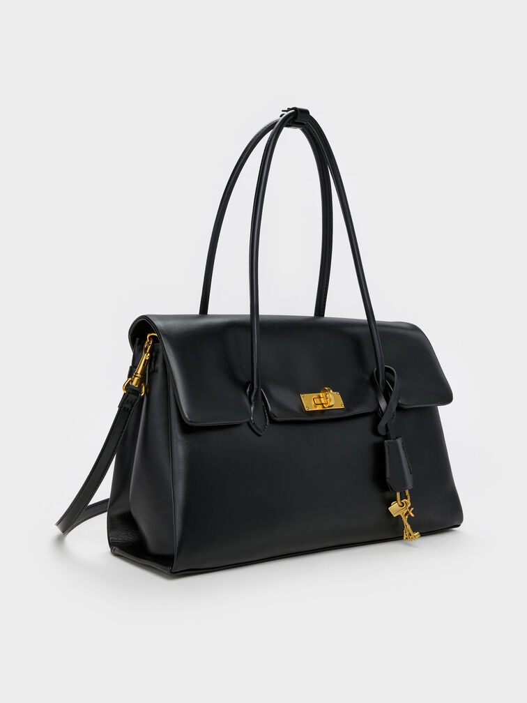 Kerry Trapeze Tote Bag, Black, hi-res