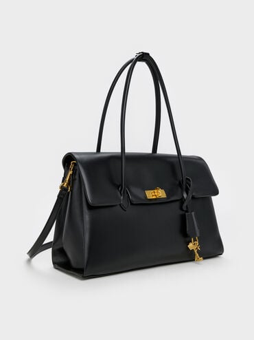 Kerry Trapeze Tote Bag, Black, hi-res