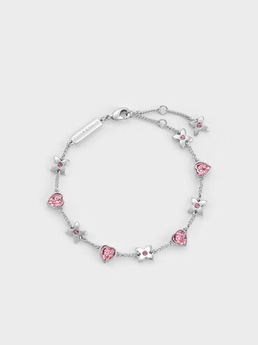 Gift Set: Flower Chain Shoulder Bag With Jewellery Set, Soft Pink, hi-res