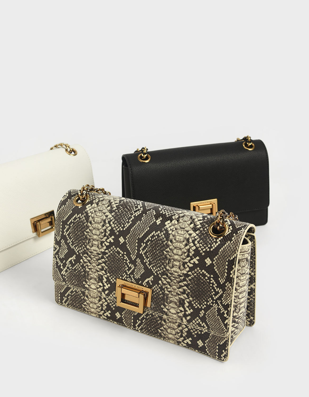 Black Chain Strap Shoulder Bag CHARLES KEITH ID