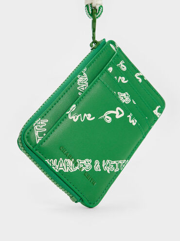 Gwiana Printed Card Holder, Green, hi-res