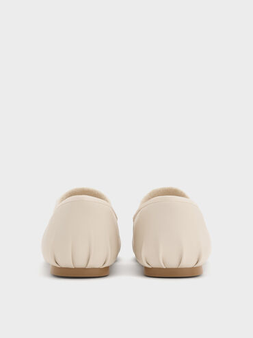 Sepatu Flats Mary Jane Furry-Strap Bow Winona, Chalk, hi-res