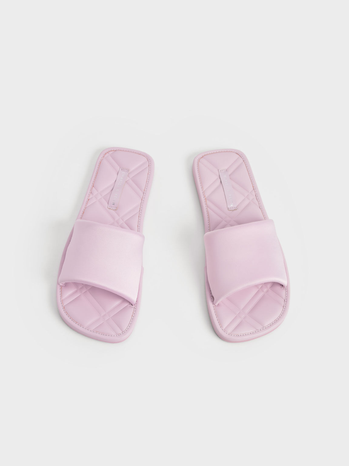 Sandal slides Satin Padded, Lilac, hi-res