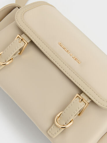 Tas Selempang Buckled Levy Nilon, Dusted Oat, hi-res