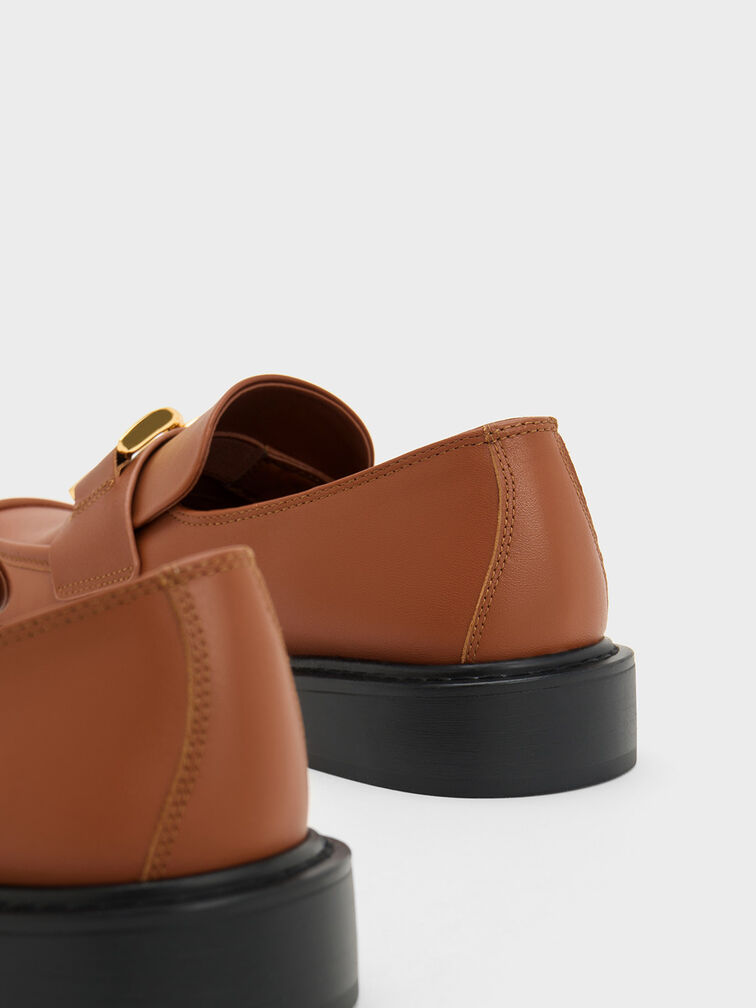 Sepatu Loafers Gabine Leather, Cognac, hi-res