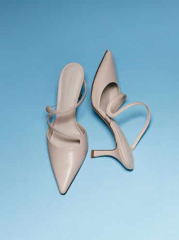 Sepatu Mules Pointed Wavy Arden, Light Pink, hi-res