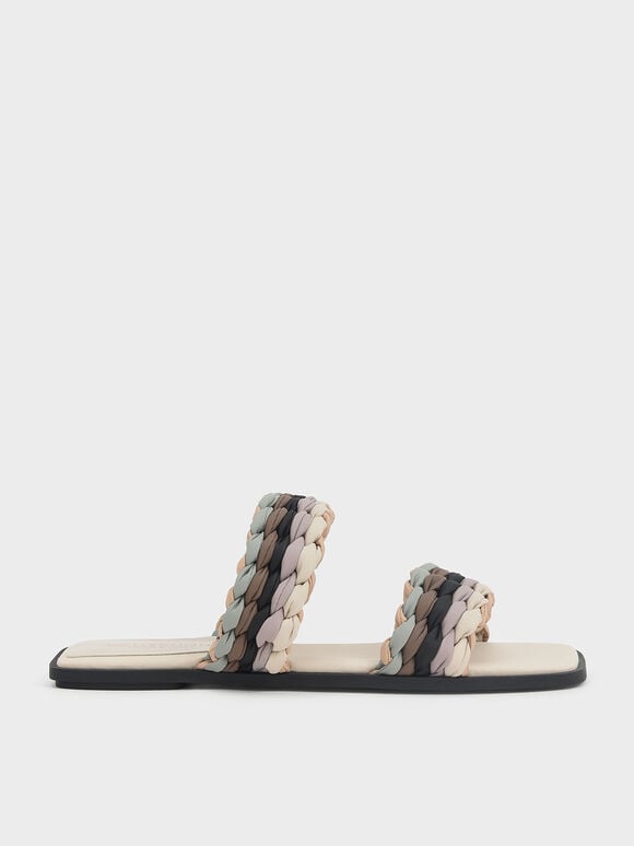 Sandal Slide Pleated, Multi, hi-res