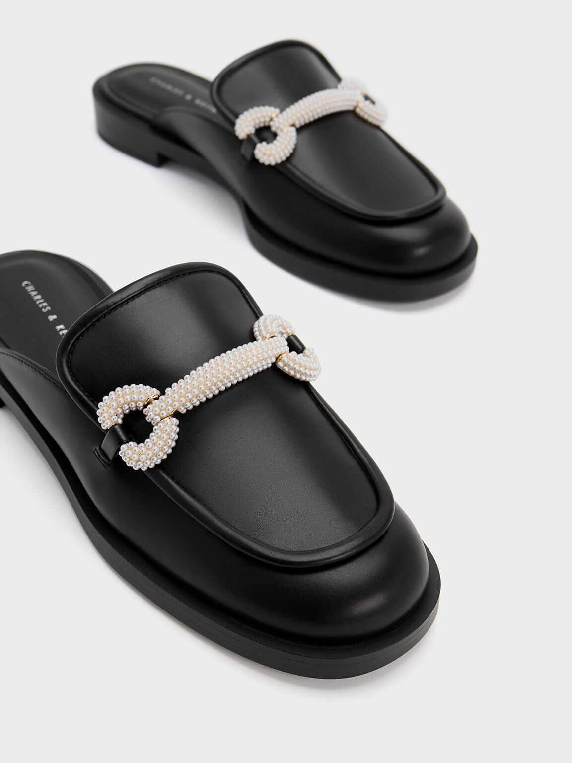 Black mule loafers sales