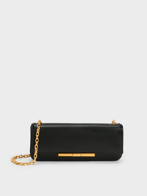 Cesia Chain Strap Bag, Black, hi-res