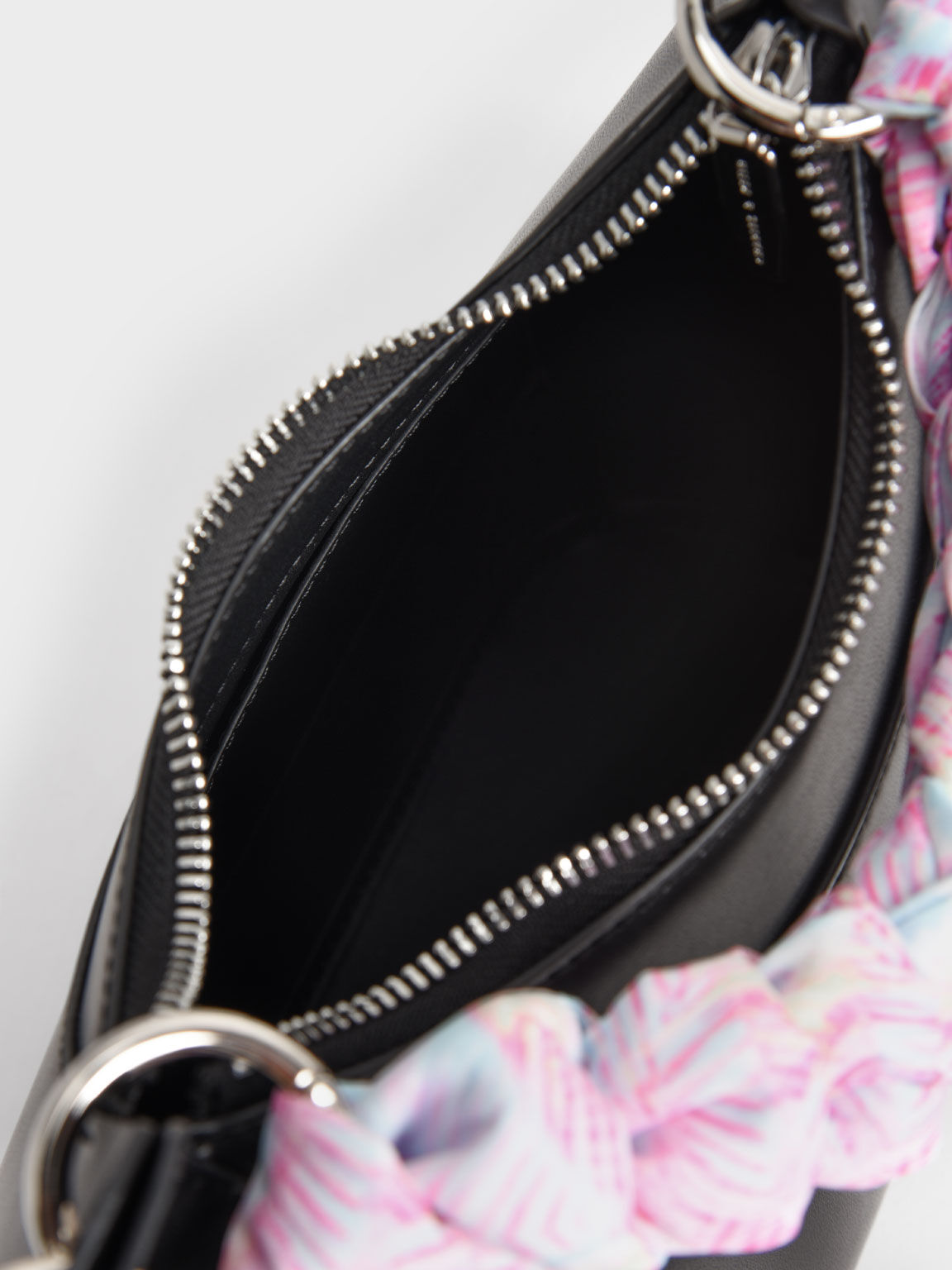 Ulani Scarf-Wrapped Geometric Bag, Black, hi-res