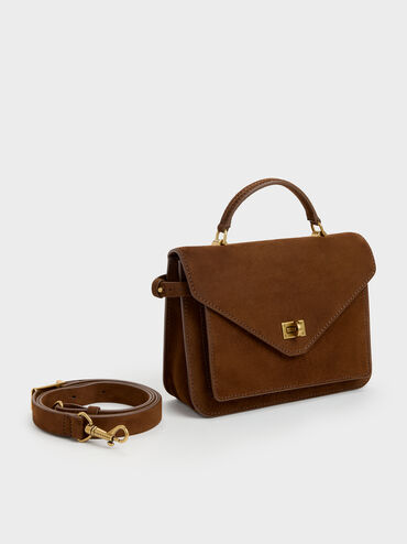 Tas Crossbody Turn-Lock Chance Mini, Pecan Brown, hi-res