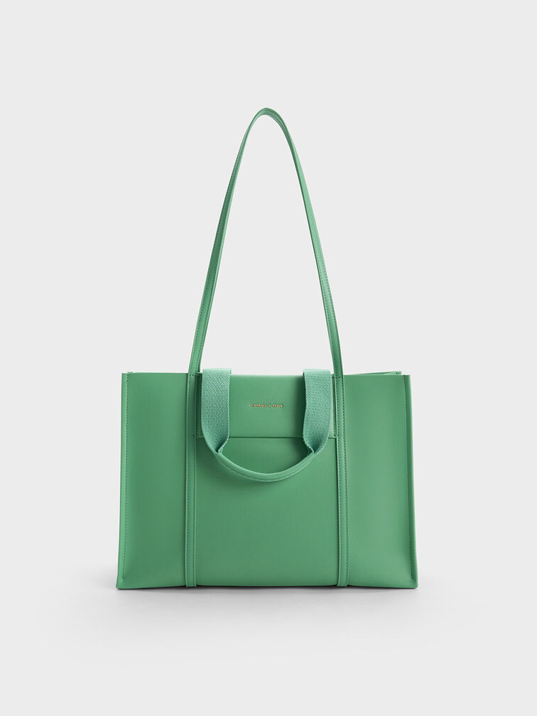 Tas Tote Bag Shalia Large Double Handle, Green, hi-res