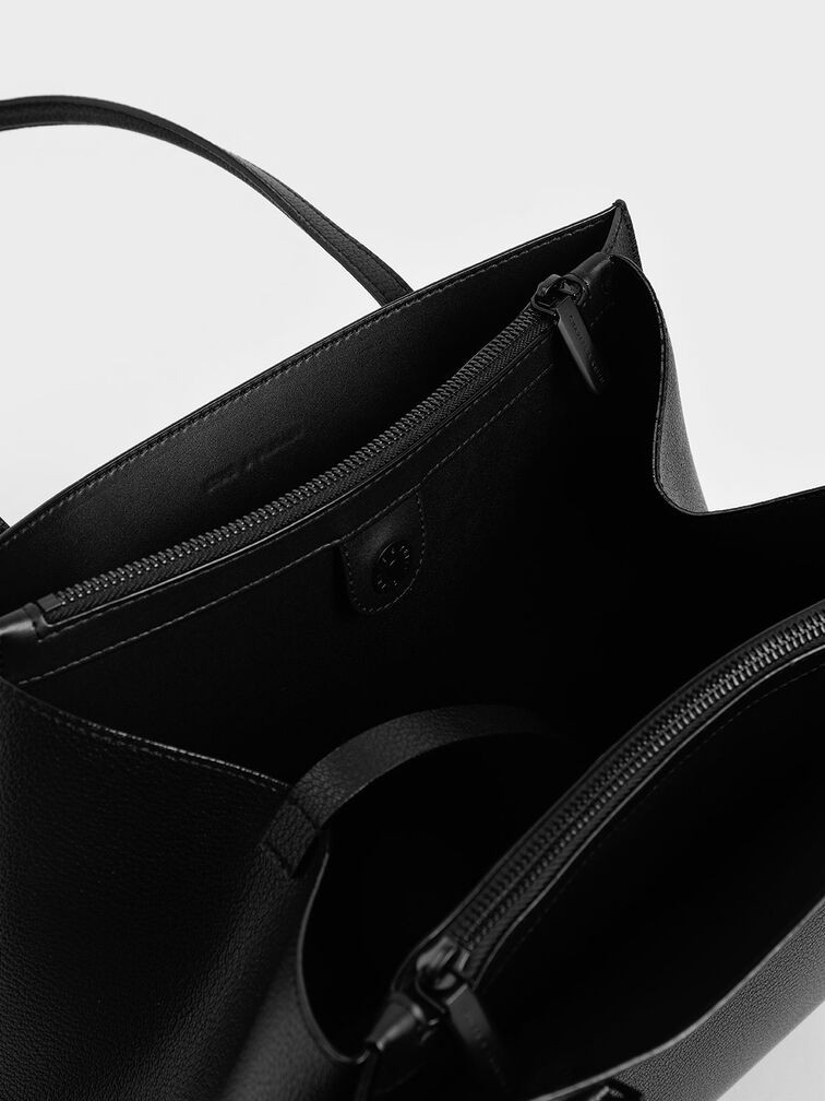 Tote Bag Double Handle, Ultra-Matte Black, hi-res