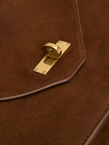 Chance Turn-Lock Top-Handle Bag, Pecan Brown, hi-res