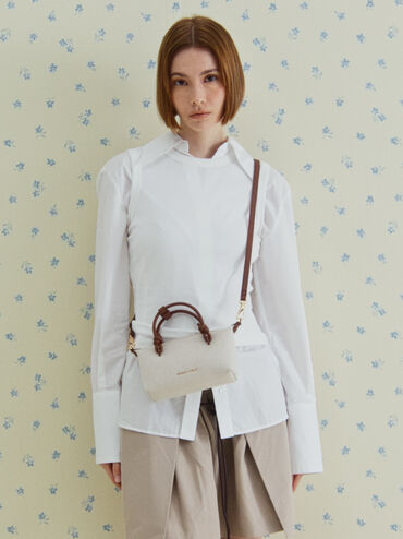 Sammie Canvas Knotted-Handle Tote Bag, Chocolate, hi-res