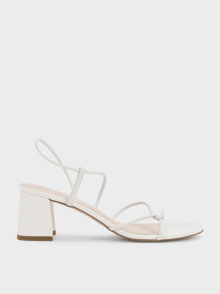 Sandal Block Heel Strappy Meadow, White, hi-res