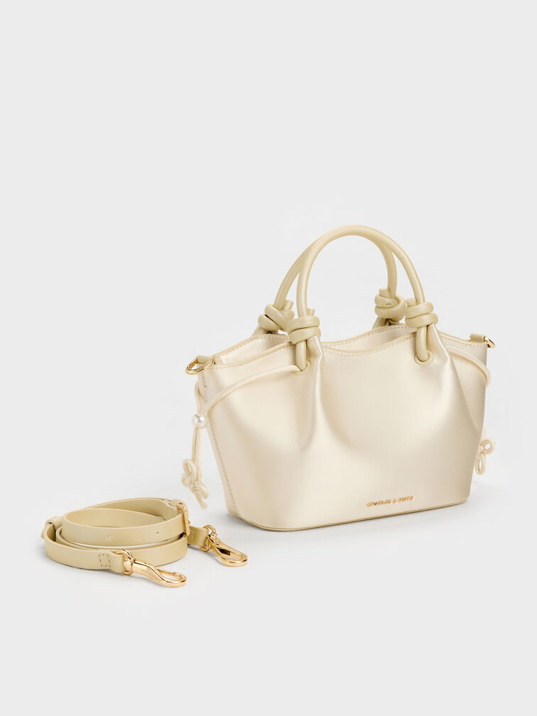 Tas Tote Knotted-Handle Pearl-Butterfly Sammie, Butter, hi-res