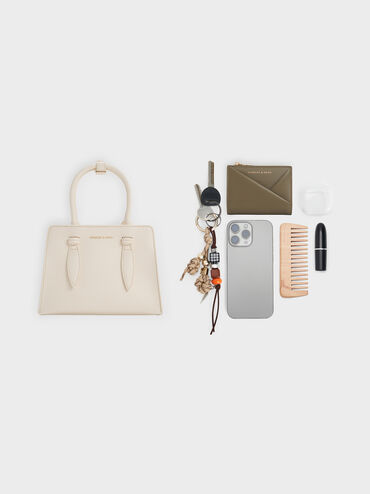 Tas Tote Trapeze Structured Allyn, Cream, hi-res