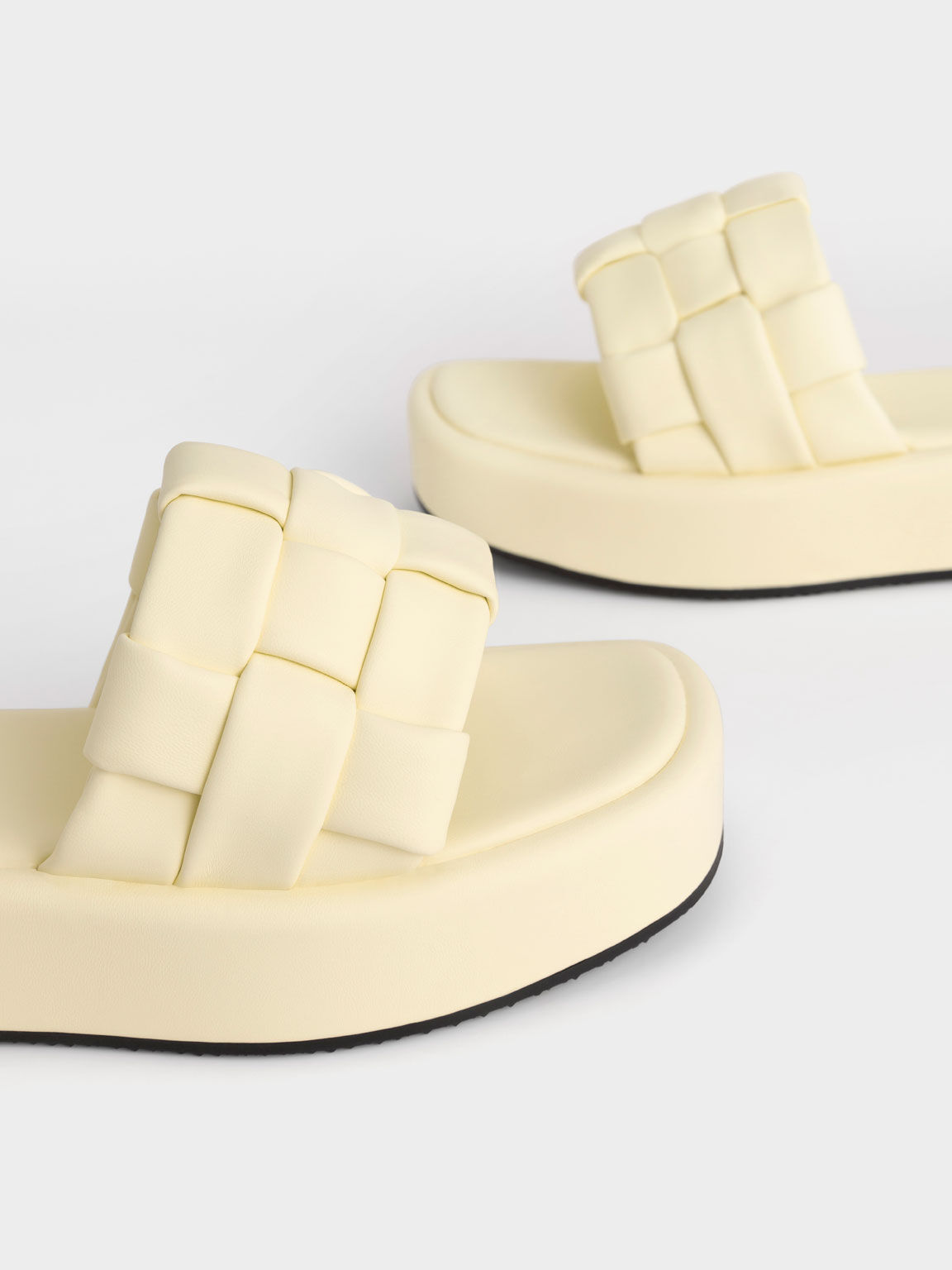 Sandal Platform Interwoven Strap, Butter, hi-res