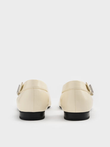 Buckled Cut-Out Ballet Flats, Chalk, hi-res