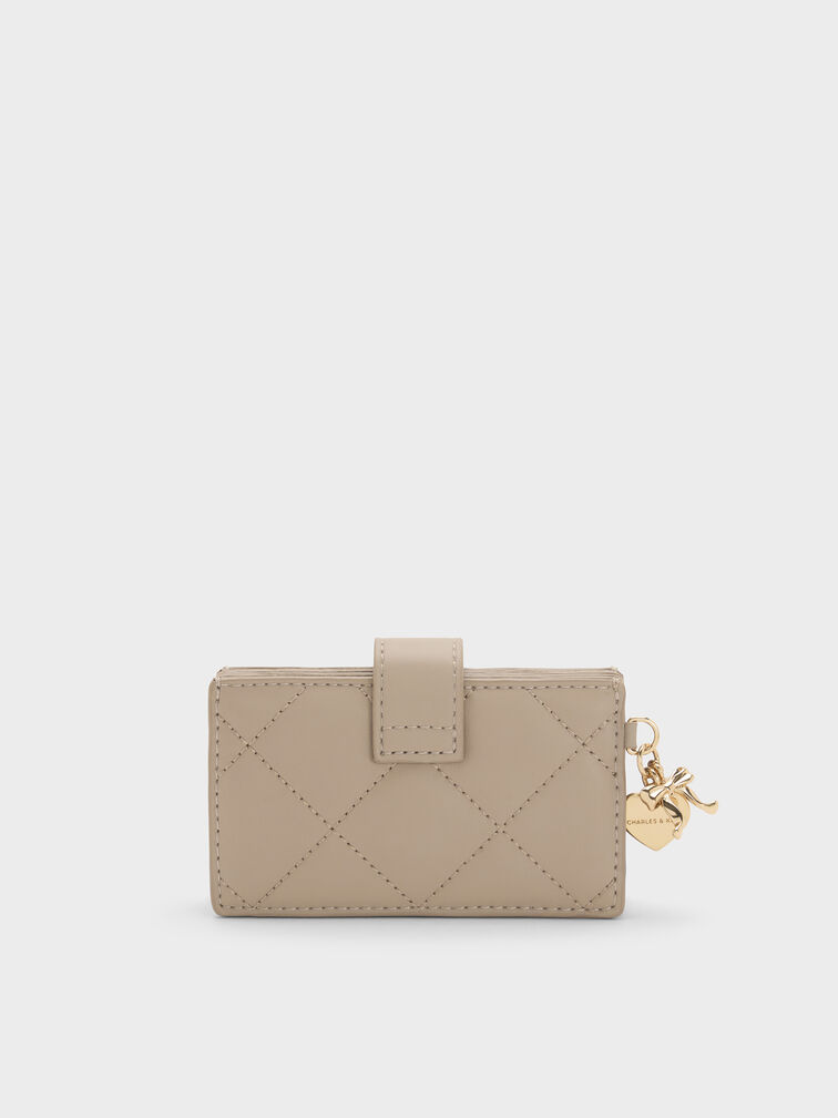 Card Holder Arrietty Balted Quilted, Taupe, hi-res