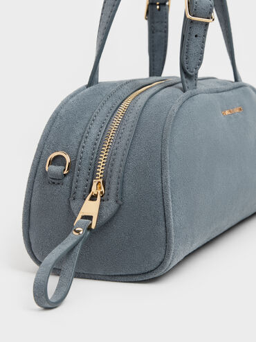 Tas Bowling Elongated Vega Faux Suede, Smoky Blue, hi-res