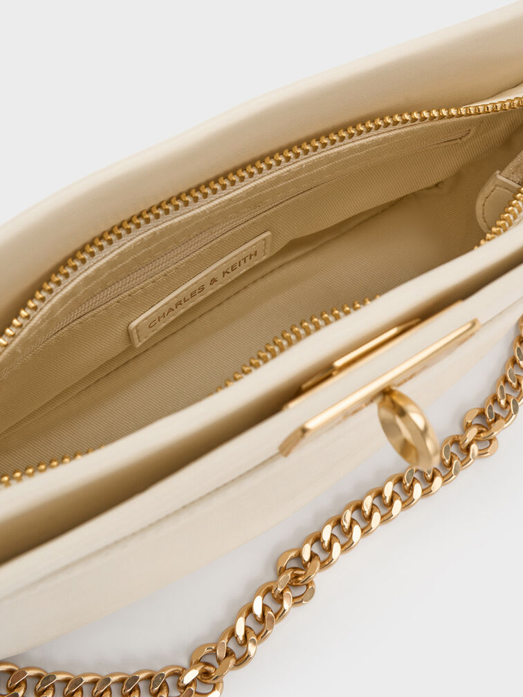 Tas Bahu Chain-Handle Lennie, Cream, hi-res
