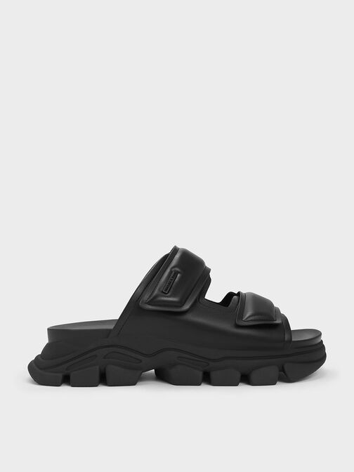 Sandal Slide Dash Double Strap, Black, hi-res