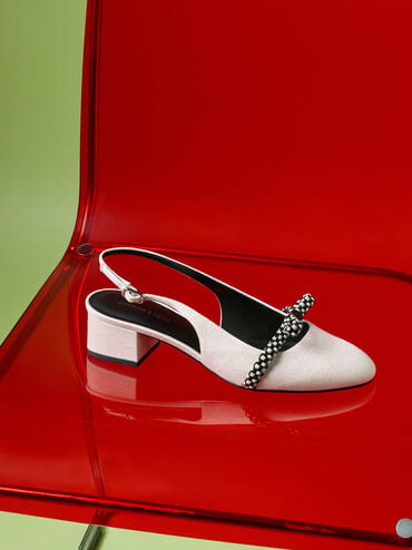 Sepatu Pumps Slingback Kaleen, Chalk, hi-res