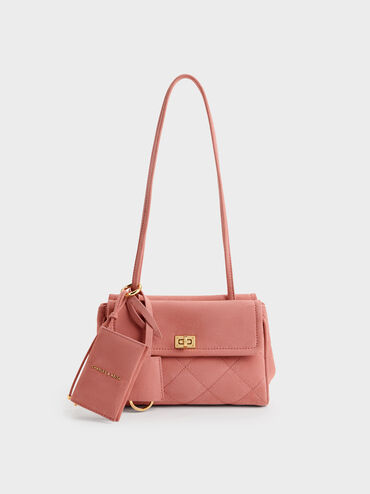 Apfra Quilted Tote Bag, Blush Pink, hi-res