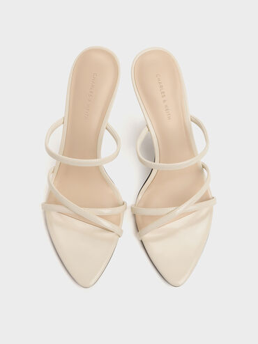 Sepatu Mules Heeled Strappy Taylen, Beige, hi-res