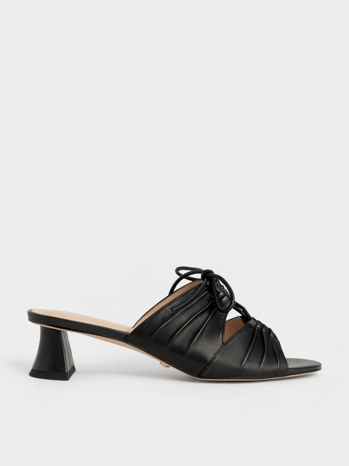 Sandal Mules Landis Leather Round-Toe, Black, hi-res