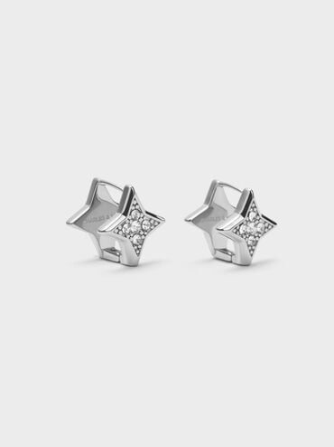 Anting Crystal Star Everest, Silver, hi-res